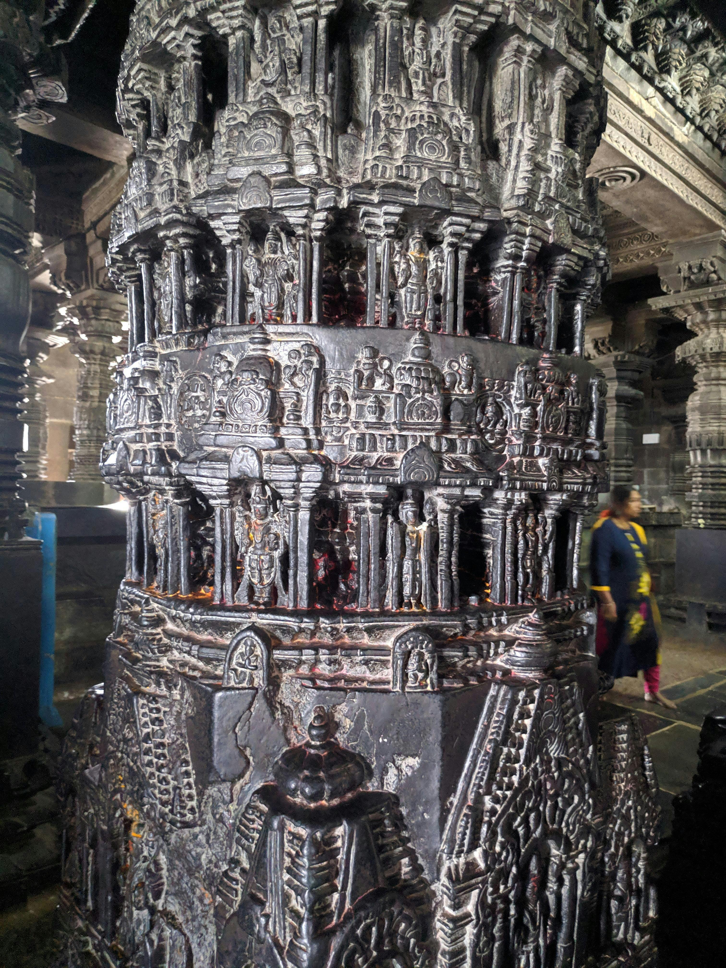 A pillar inside the temple