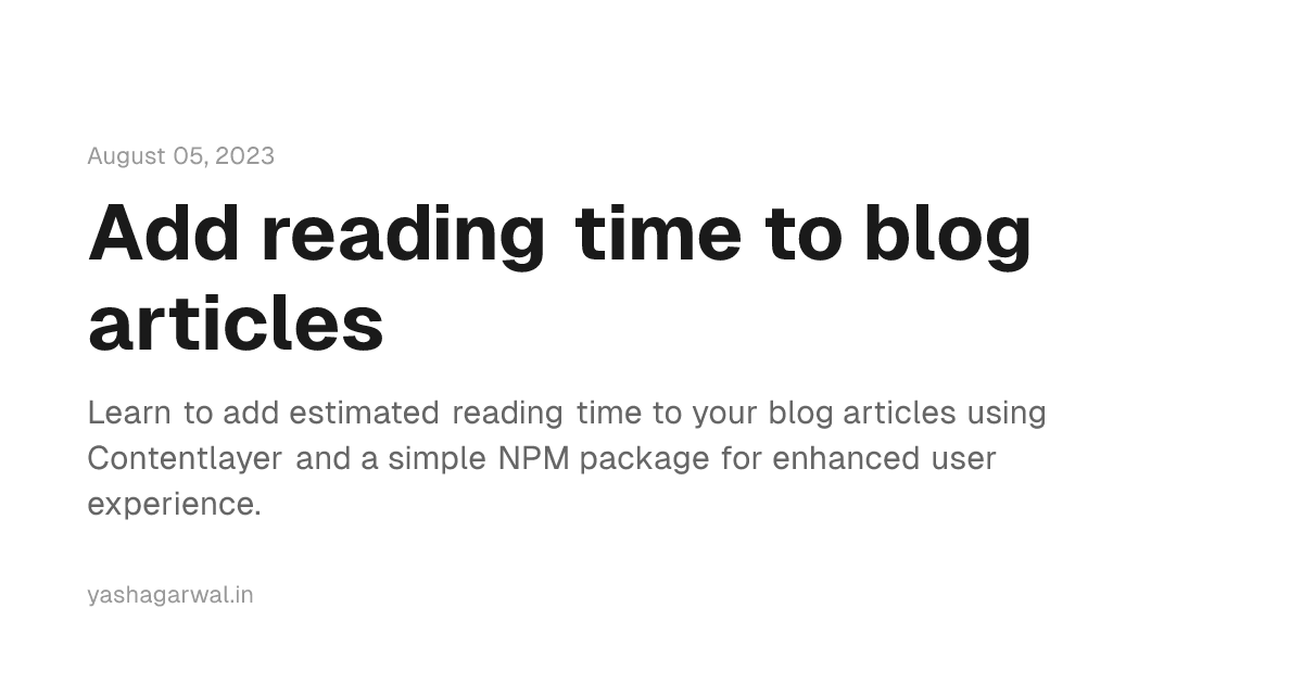Add reading time to blog articles